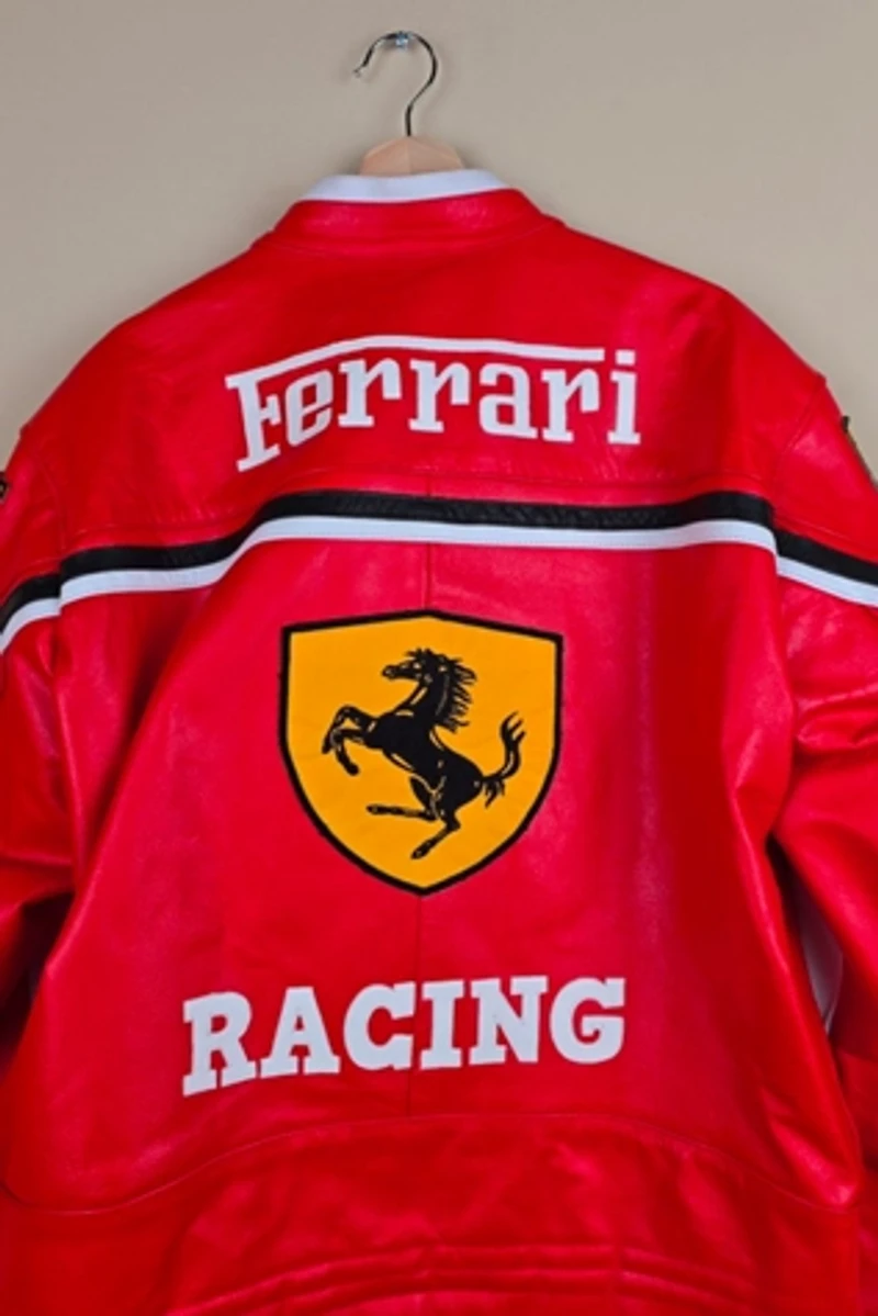 Vintage Ferrari Formula One Leather Jacket Selected By The Igala NYC