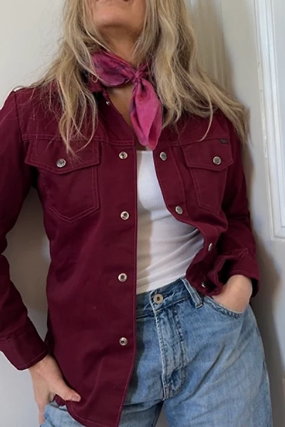 Vintage Burgundy Western Style Shirt Selected by KA.TL.AK