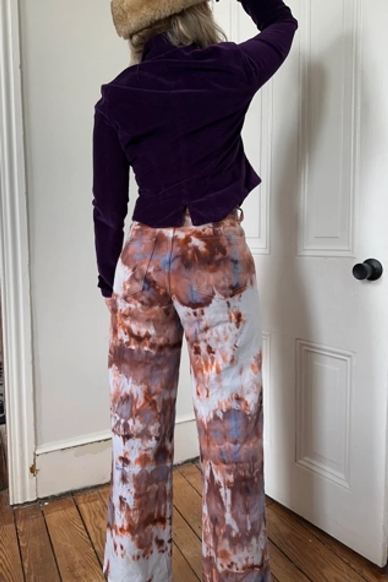 Bespoke Hand Dyed Wide Leg Jeans Selected by KA.TL.AK