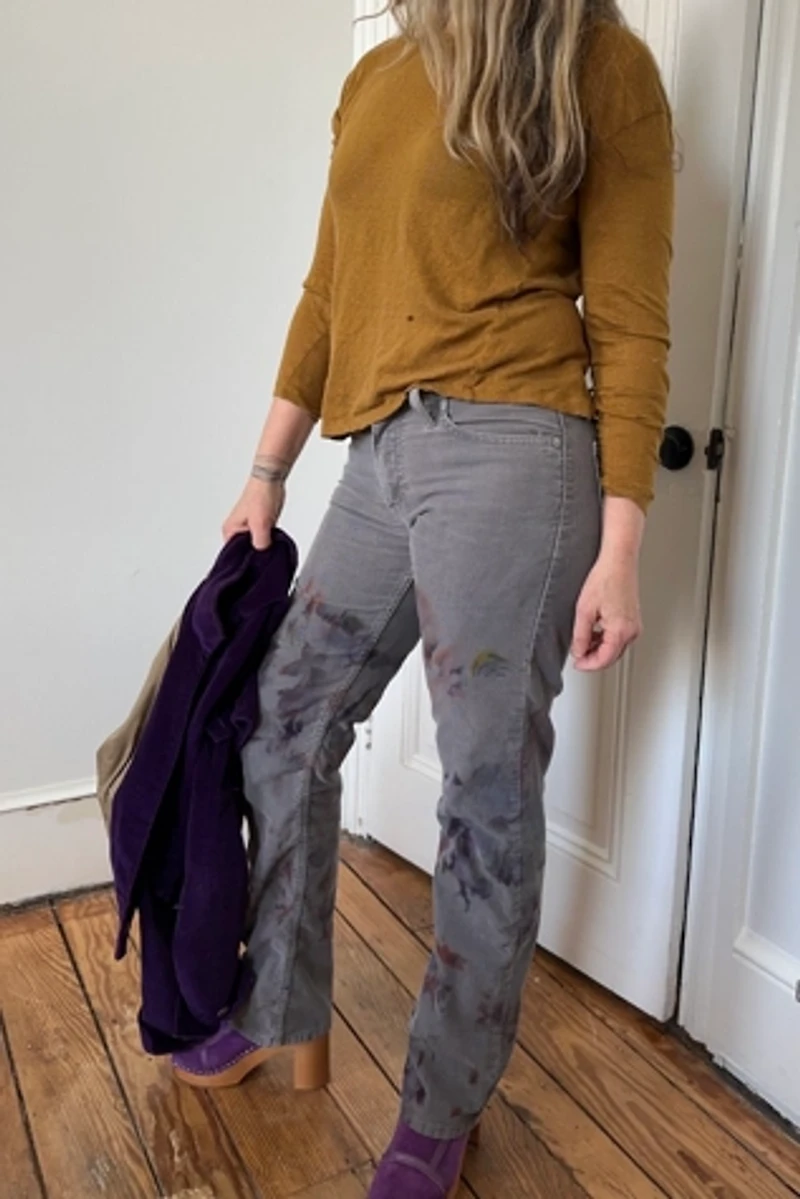 Bespoke Over Dyed Levi 514 Gray Corduroy Jeans Selected by KA.TL.AK