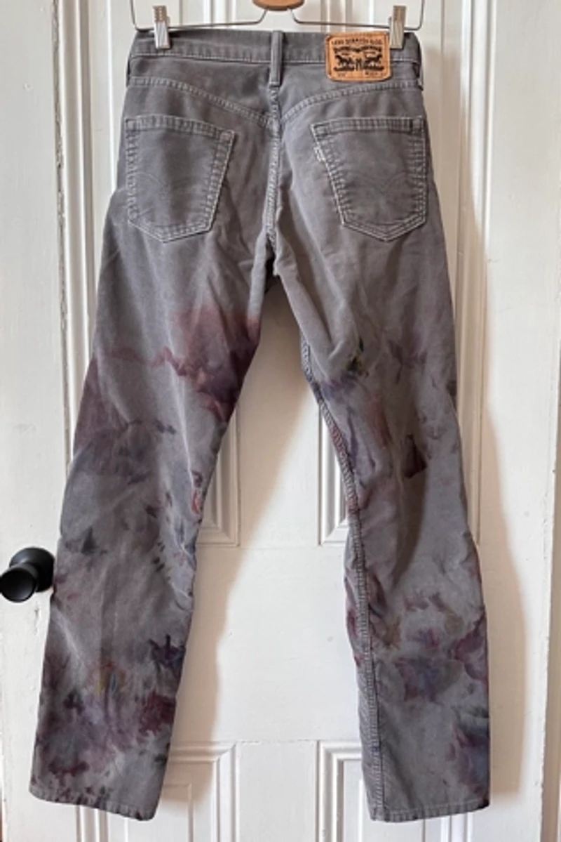 Bespoke Over Dyed Levi 514 Gray Corduroy Jeans Selected by KA.TL.AK