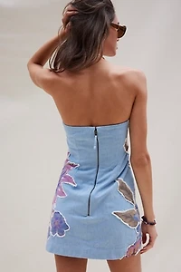 Flower Patch Denim Mini Dress