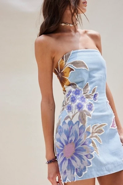Flower Patch Denim Mini Dress
