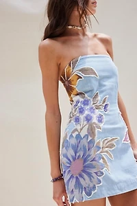 Flower Patch Denim Mini Dress