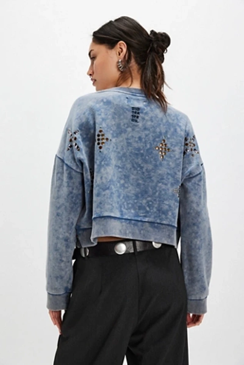 OneTeaspoon Cropped Star Studded Sweater