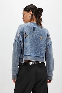 OneTeaspoon Cropped Star Studded Sweater
