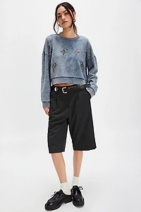 OneTeaspoon Cropped Star Studded Sweater
