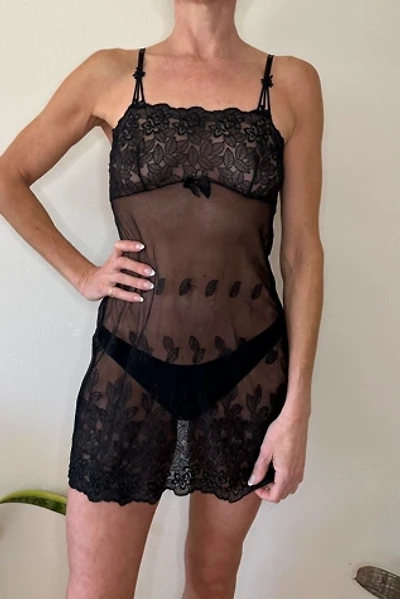 Sexy Black Sheer Lace Mesh Slip Dress Selected by Picky Jane