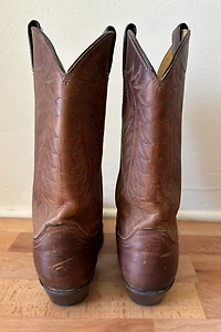 Brown Leather Justin Cowboy Boots Selected by Picky Jane