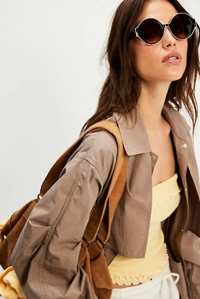 Charlie Contrast Round Sunglasses