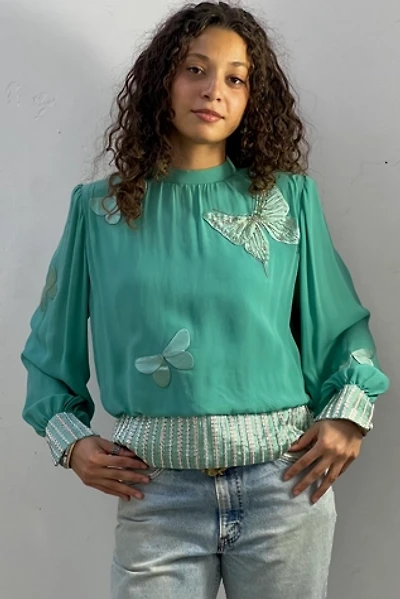 Vintage Hanae Mori Silk Butterfly Top Selected by Anna Corinna