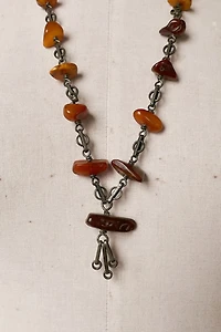 Antique Art Nouveau Silver Amber Fringe Necklace Selected by MARMALADE