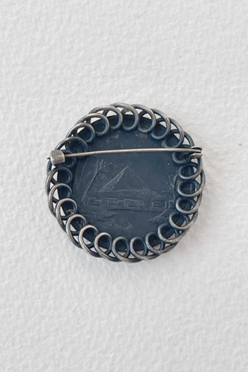 Antique Silver Nefertiti Egypt Souvenir Brooch Selected by MARMALADE
