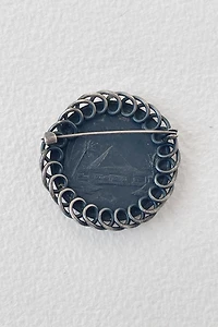Antique Silver Nefertiti Egypt Souvenir Brooch Selected by MARMALADE