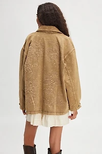 Denim and Bone Splatter Barn Jacket
