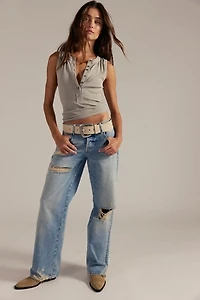 We The Free Tennessee Low-Rise Boyfriend Studded Jeans