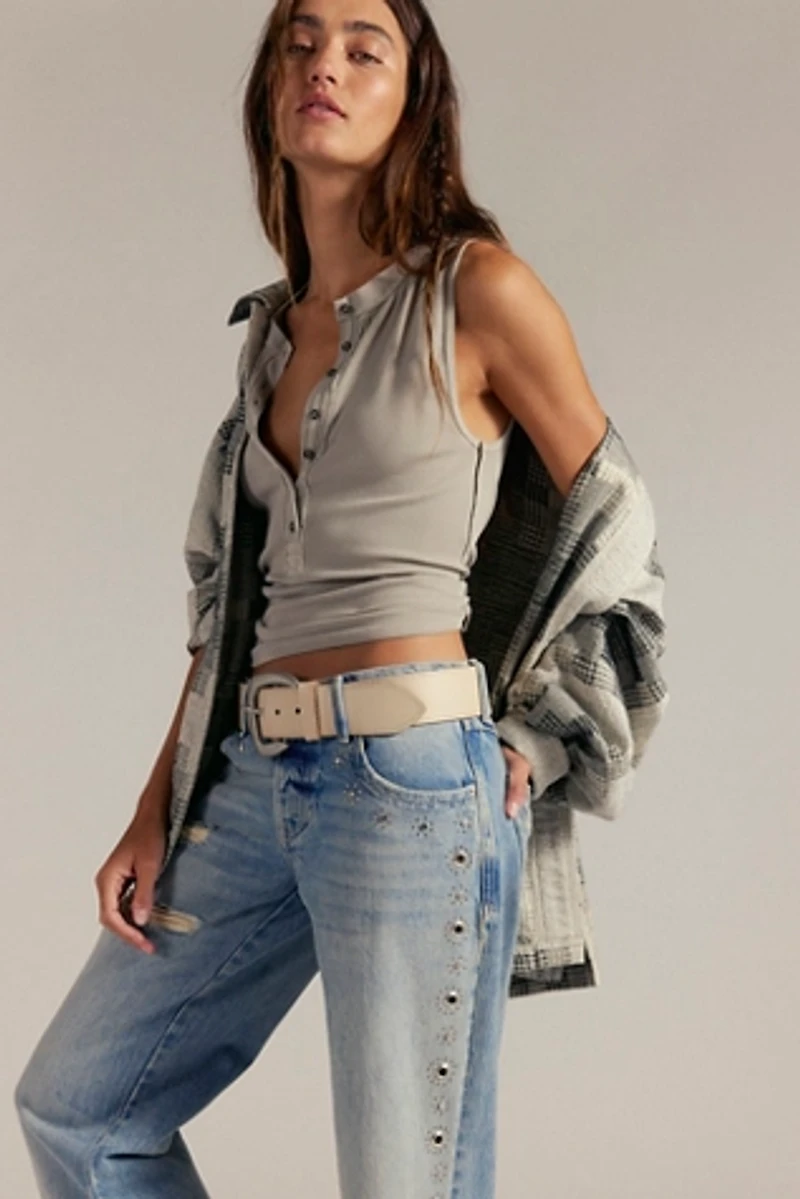 We The Free Tennessee Low-Rise Boyfriend Studded Jeans