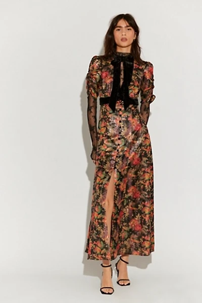Anna Sui Garden Lame Maxi Dress