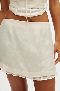 For Love & Lemons Carla Jacquard Mini Skirt Set