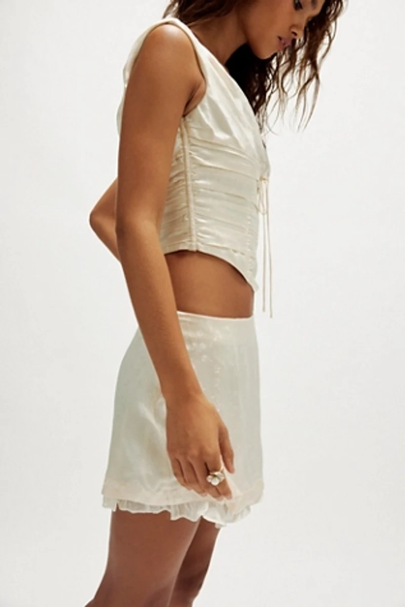 For Love & Lemons Carla Jacquard Mini Skirt Set