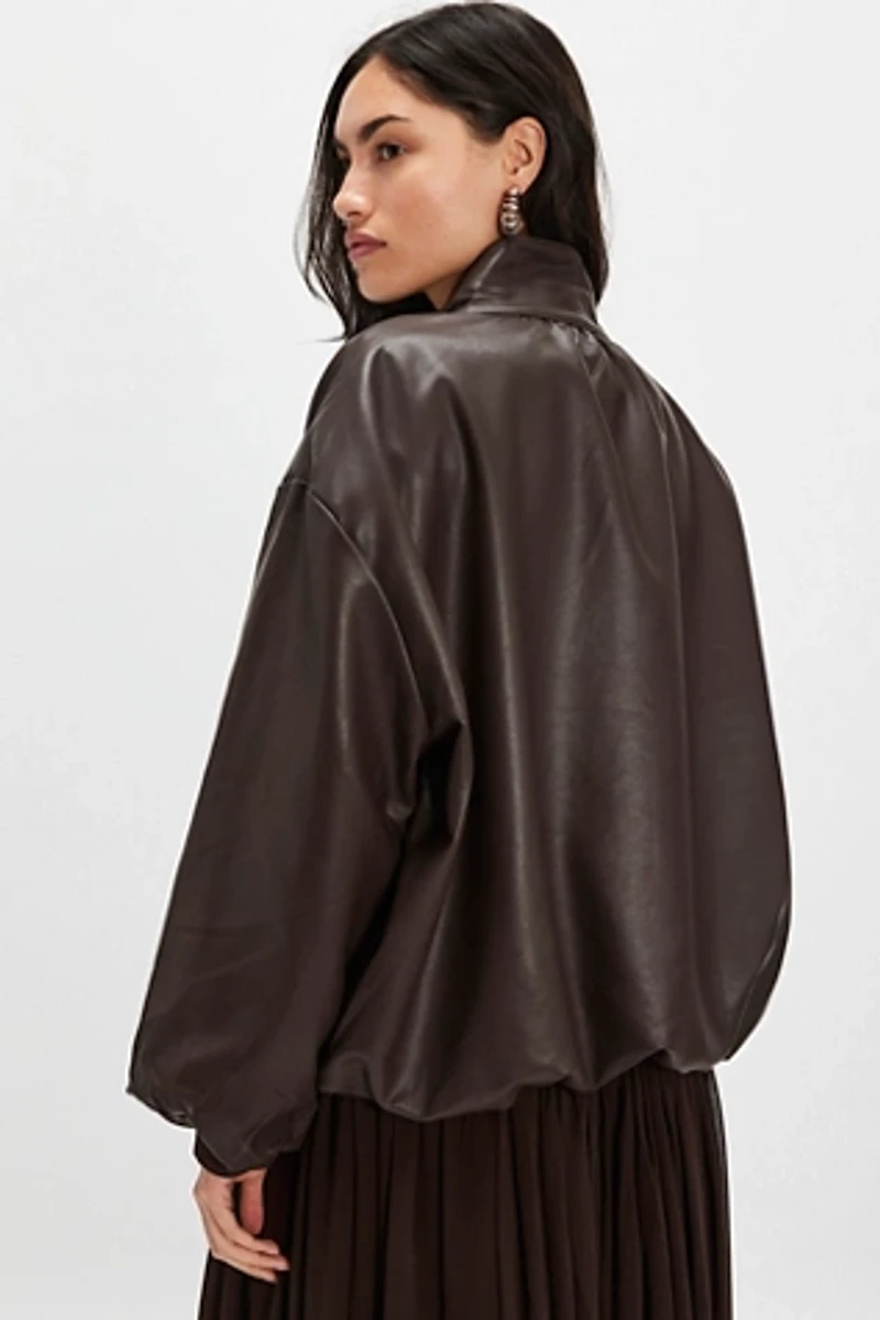 Find Me Now Poof Vegan Leather Jacket