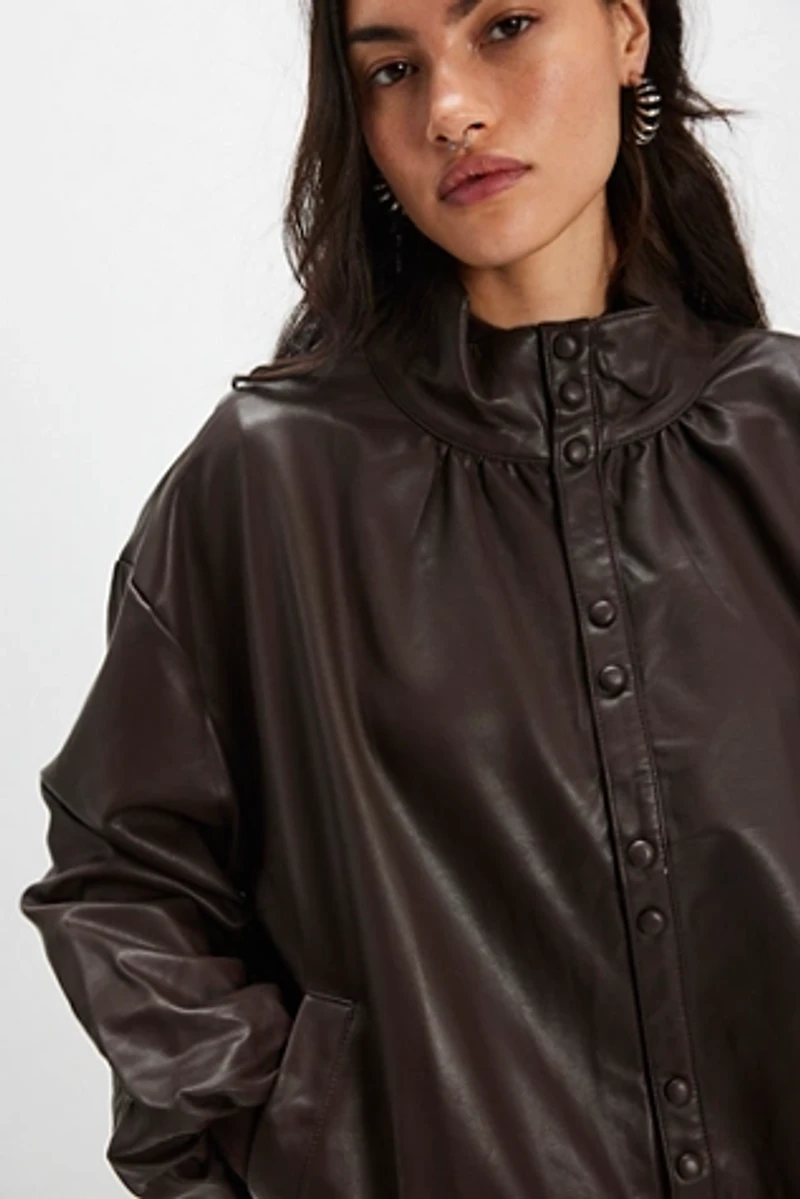 Find Me Now Poof Vegan Leather Jacket