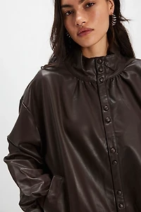 Find Me Now Poof Vegan Leather Jacket