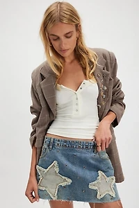 OneTeaspoon Axel Star Low-Waist Micro Skirt