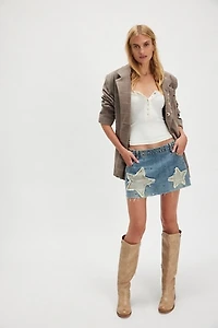 OneTeaspoon Axel Star Low-Waist Micro Skirt