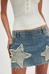 OneTeaspoon Axel Star Low-Waist Micro Skirt