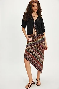 Anna Sui Asymmetrical Knit Skirt