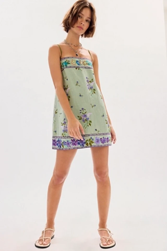 bali golden sun dress Free People Bali Coral Mini Dress WHISPERWHTCOMBO / S main image 0