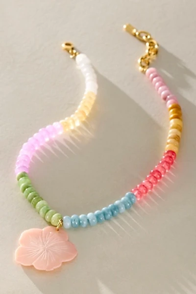 Logan Tay Pearl Rainbow Flower Necklace