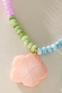 Logan Tay Pearl Rainbow Flower Necklace