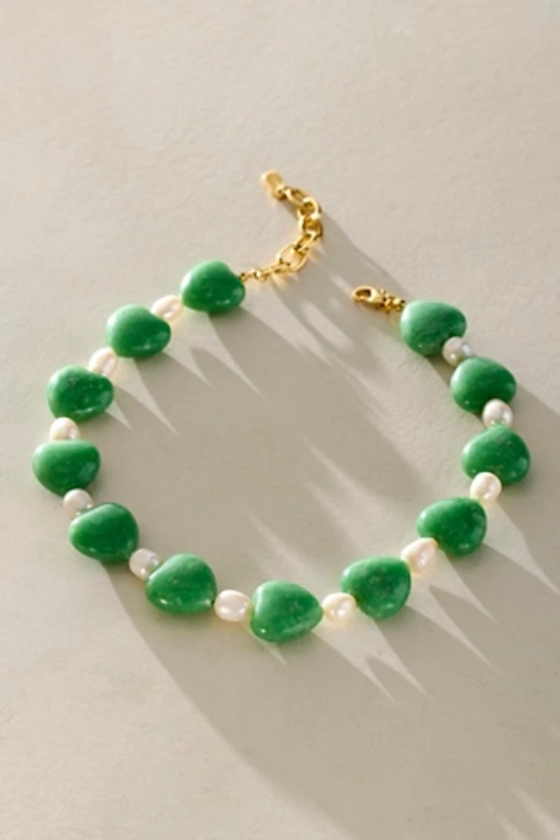 Logan Tay Aqua Heart Stone Necklace