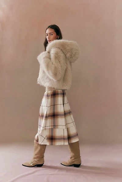 Ivy Puckered Plaid Crop Culotte Pants