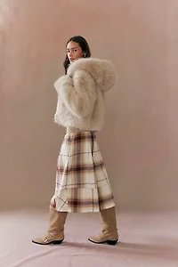 Ivy Puckered Plaid Crop Culotte Pants