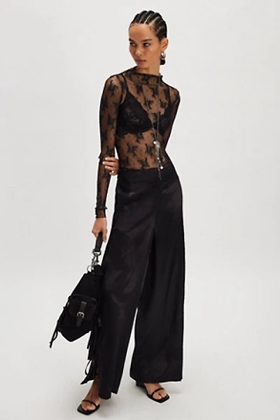 Nigel Preston Satin Lace Side-Tie Pants