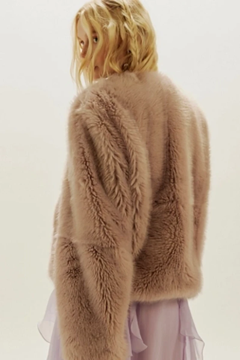 Stand Studio Halle Faux Fur Jacket