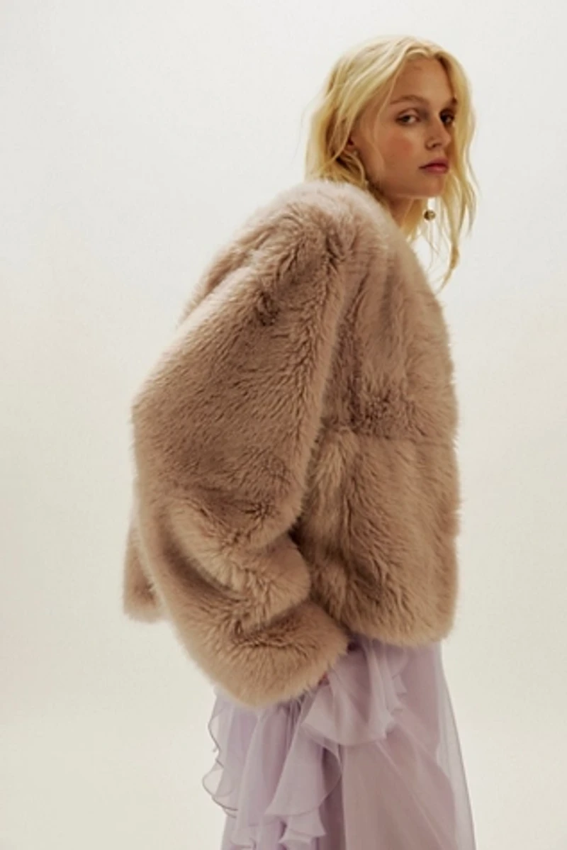 Stand Studio Halle Faux Fur Jacket