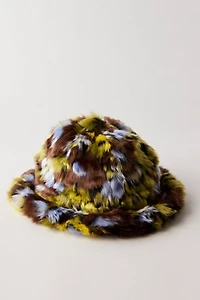 Kangol Faux Fur Casual Bucket Hat