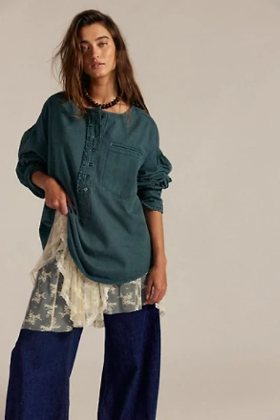 We The Free Denim Dreaming Railroad Stripe Pullover