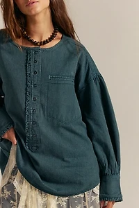 We The Free Denim Dreaming Railroad Stripe Pullover