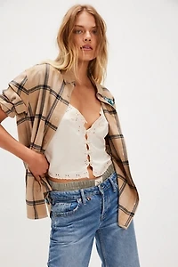 Denim and Bone Botanical Plaid Shirt