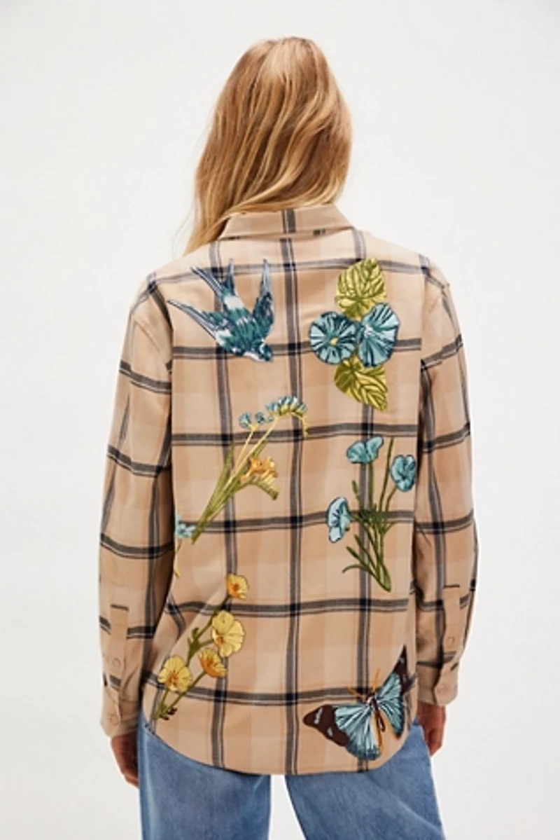 Denim and Bone Botanical Plaid Shirt