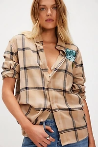 Denim and Bone Botanical Plaid Shirt