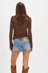 OneTeaspoon Retro Dukes Low-Waist Mini Shorts