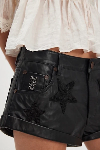 OneTeaspoon Bandits Low-Waist Embellished Leather Shorts