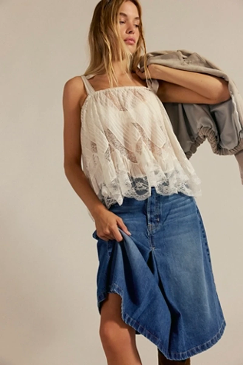 We The Free Daisy Mae Denim Midi Skirt