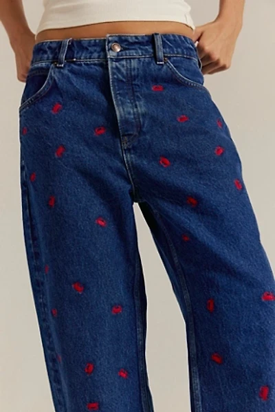 Tricia Fix Deep Trance Boyfriend Embroidered Crab Jeans